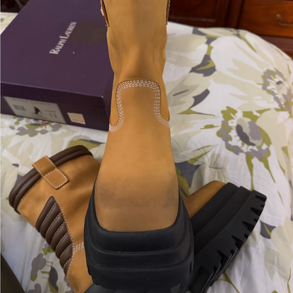 Naked Wolfe Tan and Brown Platform Boots Size 39 - Picture 8 of 8